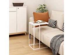 Mesa Auxiliar De Madera Contrachapada Blanco 40x30x59 Cm