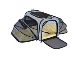 Transportadora Dobrável Para Animais Eifson Aprovada Para Aviões Com 3 Aberturas (cinza-azul)