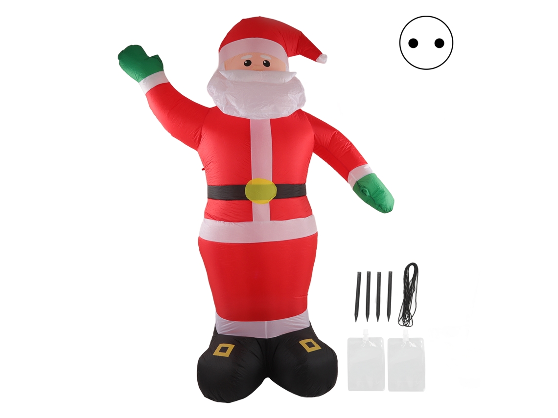 Papá Noel Inflable Con Led, Impermeable, Decoración Navideña Para Exteriores, Jardín, Enchufe Europeo, 2,5 M