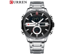 Reloj Multifuncional Para Hombre (plateado) Con Movimiento De Doble Pantalla, Fecha Luminosa Y Correa De Acero Inoxidable.