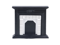 Chimenea En Miniatura Para Casa De Muñecas Vintage A Escala 1:12, Muebles De Abedul Blanco Y Negro.