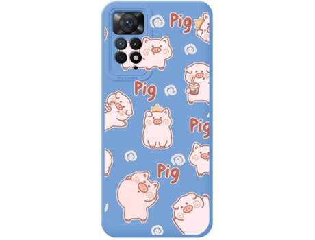 Carcasa Xiaomi Redmi Note 11 Pro TUMUNDOSMARTPHONE Silicona Líquida Dibujos Cerdos Azul