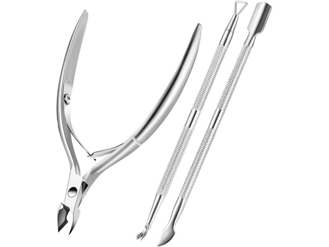 Juego De Herramientas De Acero Inoxidable Para Manicura Y Pedicura Para La Eliminación De Cutículas Y Uñas (plateado)