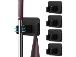 Soporte Para Escobas, 4 Piezas, Acero Inoxidable Autoadhesivo, Organizador De Pared Con Ganchos Para Baño, Cocina Y Jardín.