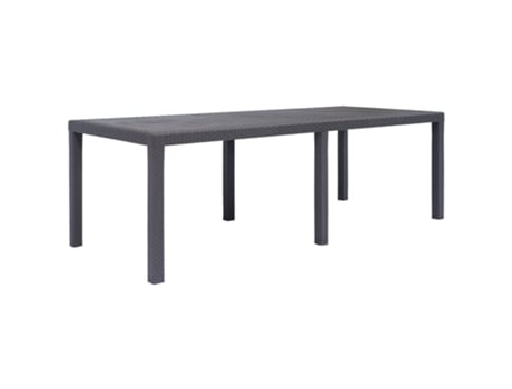 MAISON EXCLUSIVE Mesa de jardín de plástico aspecto ratán marrón 220x90x72 cm