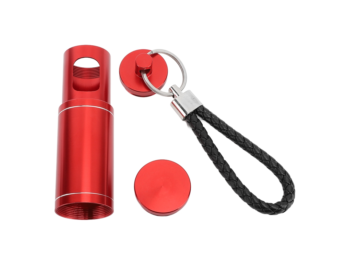 Cenicero Portátil De Bolsillo Con Llavero Retráctil Circular De Aleación De Aluminio, Mini Cenicero Para Viajes, Camping, Senderismo, Color Rojo