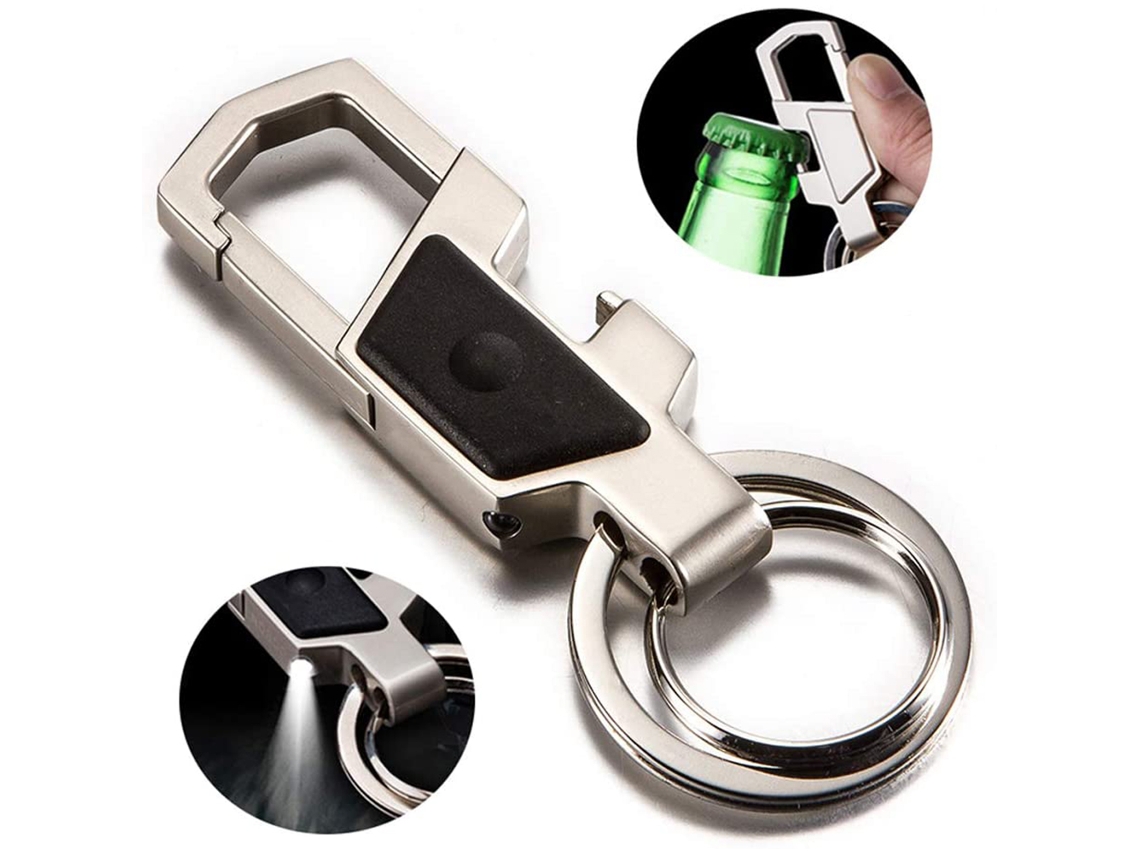 Llavero Metálico Con Forma De Coche, Con Luz Led Y Abridor De Botellas, Para Hombres Y Mujeres.