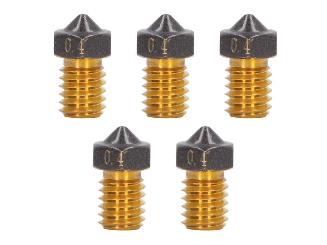 5 Boquillas De Latón Con Revestimiento De Ptfe Para Impresoras 3d, 0,4 Mm, Alto Flujo, Compatibles Con Filamento De 1,75 Mm.