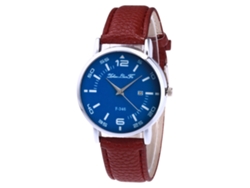 Reloj De Pulsera Unisex Analógico De Cuarzo Con Dial Redondo Color Café Zhoulianfa
