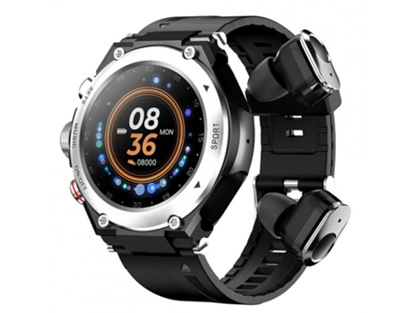 Smartwatch T92 2 en 1 Auricular Bluetooth Llamada Frecuencia cardíaca Monitoreo de oxígeno en sangre Plata
