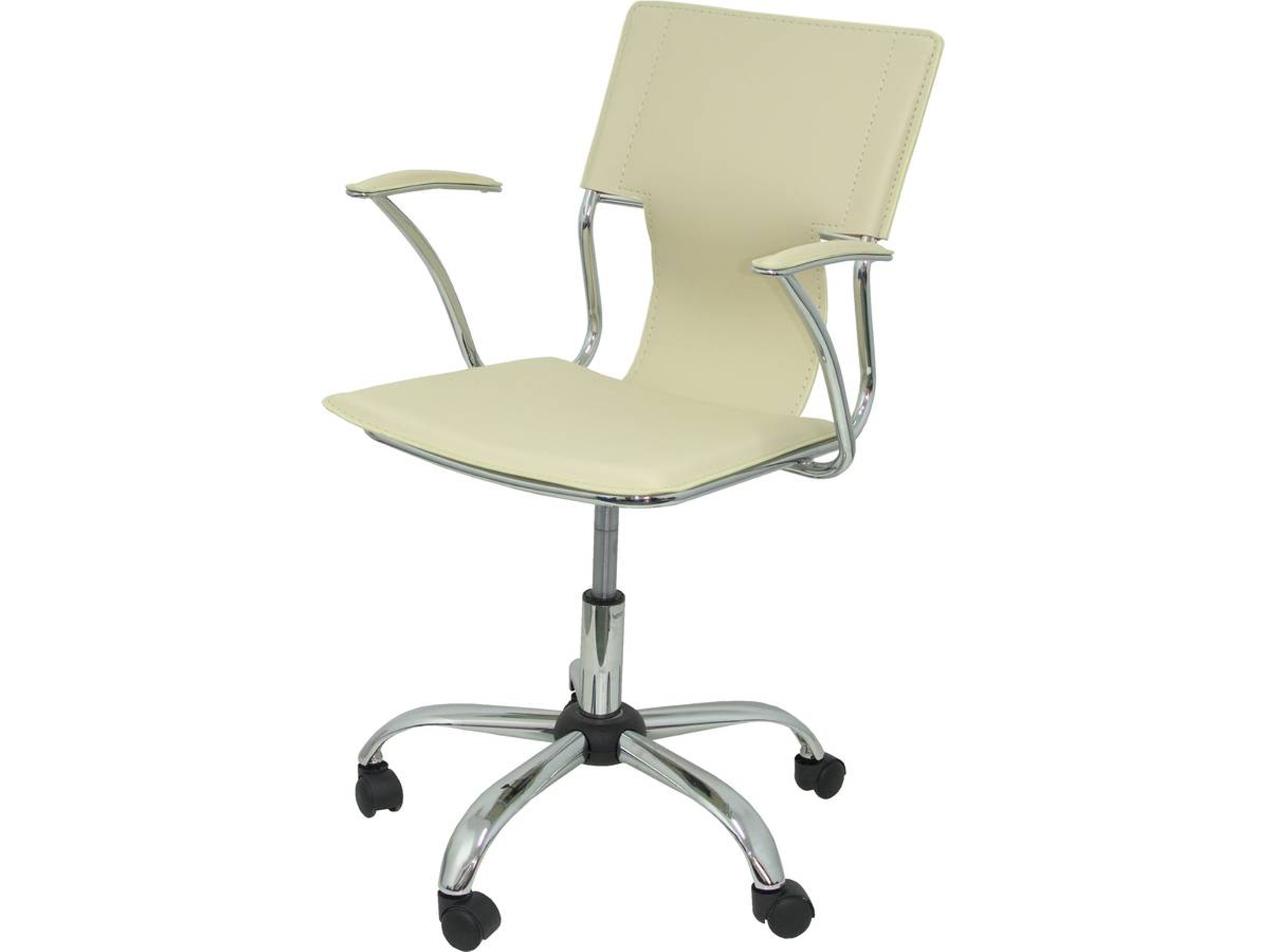 Silla de Escritorio Operativa PYC Bogarra Blanco (Brazos Fijos - Piel sintética)