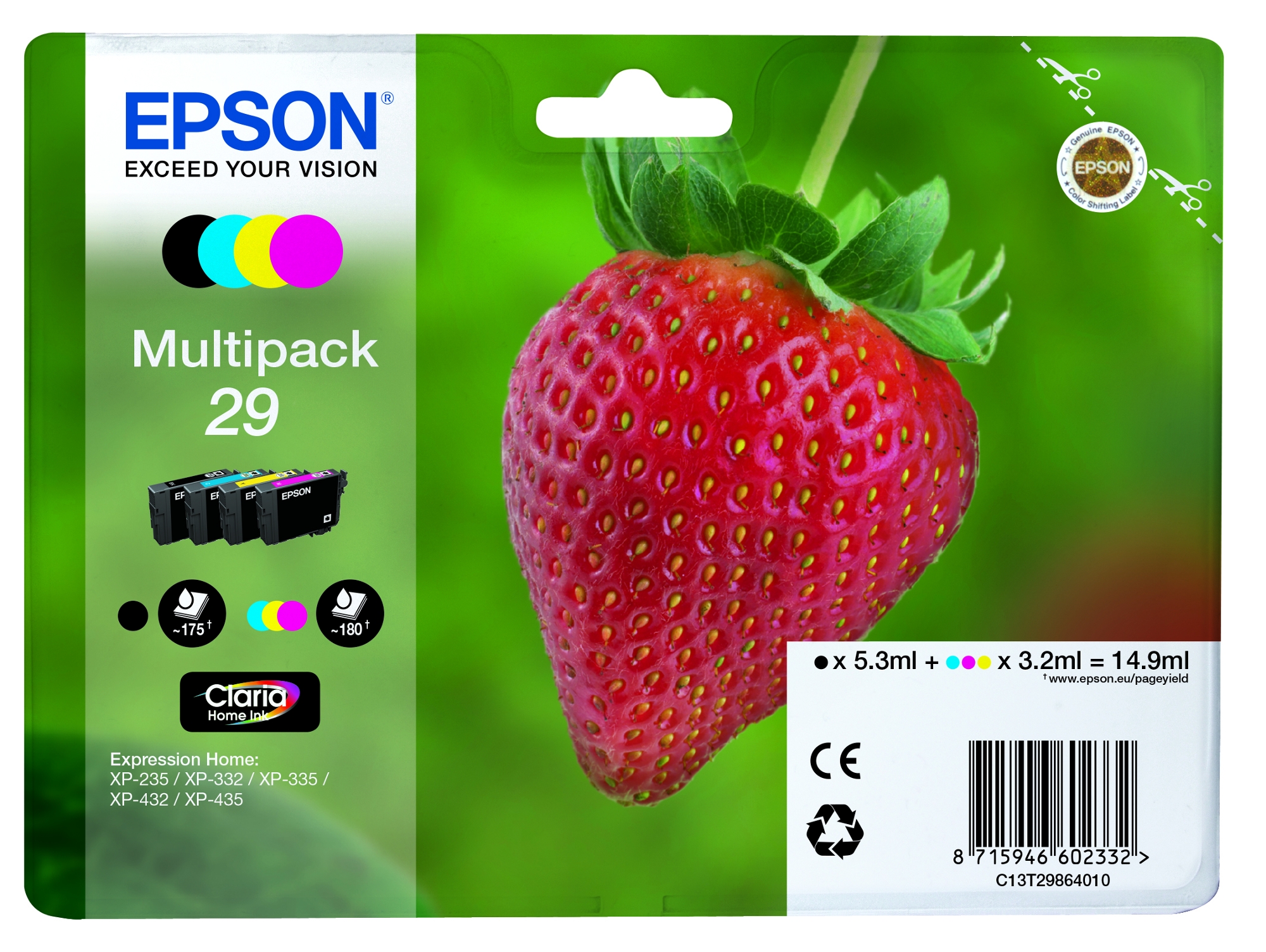 Pack ahorro cartuchos de tinta original EPSON,  29, Fresa, C13T29864022, T2986
