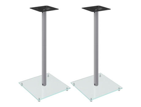 Conjunto 2 Soportes de altavoces VIDAXL vidrio templado plateado 1 pilar