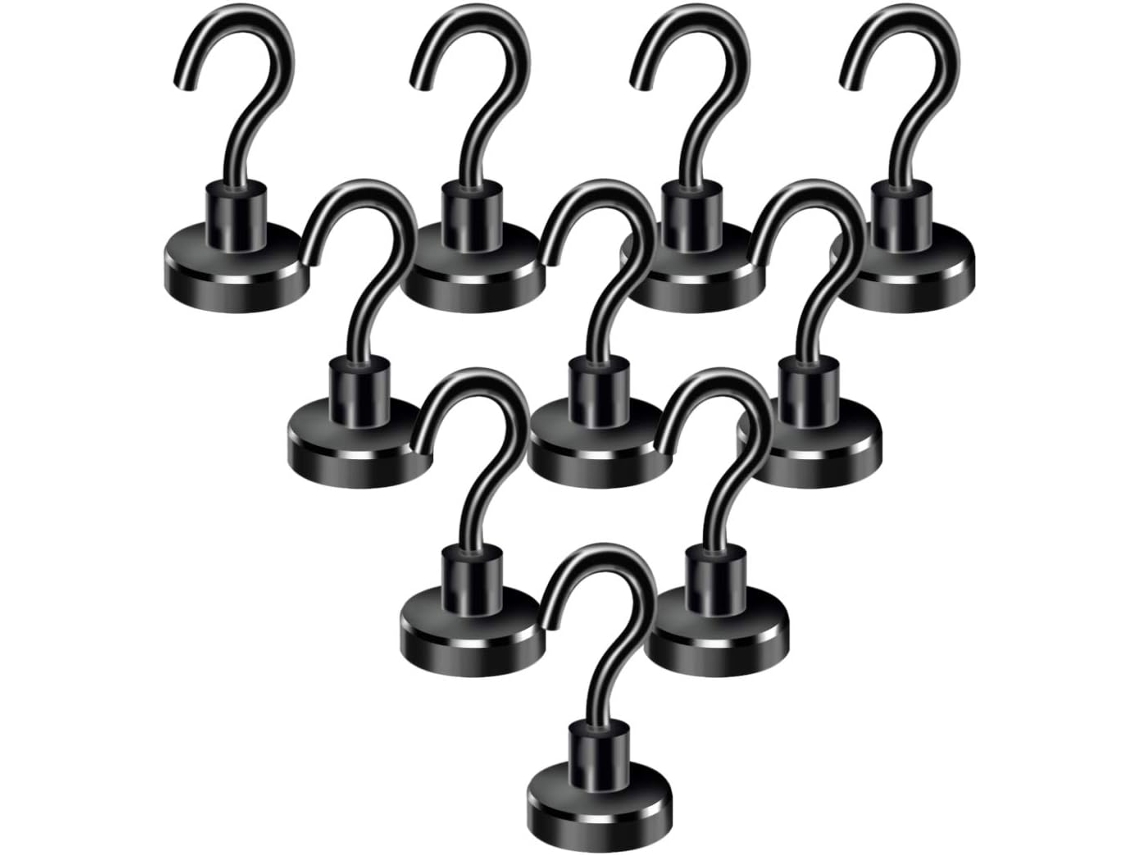 VVJIJILLY Ganchos Magnéticos Pesados, 10 Peças, Para Pendurar Utensílios, Prateleiras, Frigorífico, Cozinha E Sala De Aula.