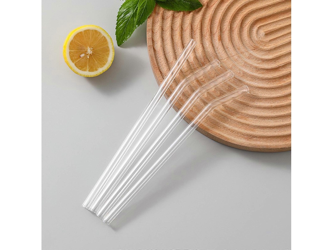 Juego de pajitas de vidrio transparente y anti-pintalabios para mujeres no embarazadas, lavables. Rosewell
