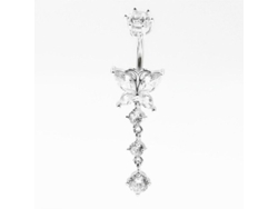 Anillo para ombligo de mariposa de plata de ley S925 de 2026 con piercing de circo, joyería corporal Hfk de 8 mm como se muestra en la imagen.