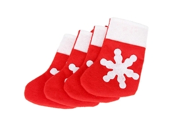 Portacubiertos navideño con 6 fundas para tenedores con forma de copo de nieve para comidas. Nostalgia88