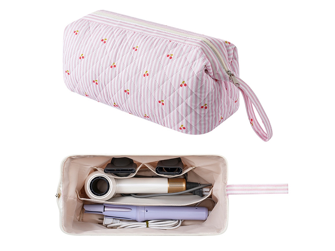 Bolsa Para Rizador Chrui Colgable Con Cremallera Y Divisiones Para Viaje (cereza)