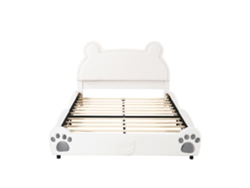 Cama infantil con forma de oso blanco Mobrio (140 x 200 x 103 cm)