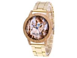 Elegante Reloj De Pulsera Para Mujer Con Pantalla Analógica Y Correa De Pu Negra Con Textura De Cocodrilo.