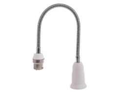 Adaptador de bombilla B22 a E27 para lámparas LED con portalámparas extensible