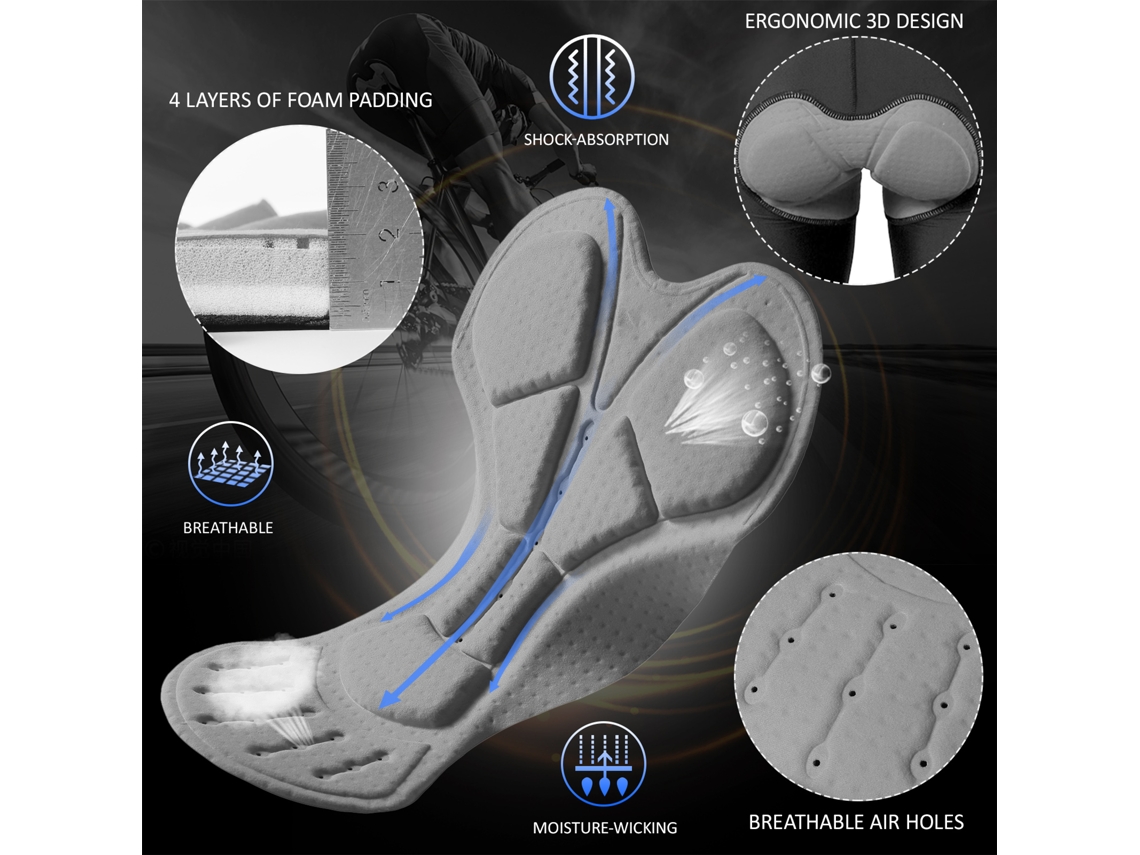 Pantalones Bib Cortos Para Hombre Con Almohadilla Transpirables Y Rápidos Secado Para Ciclismo