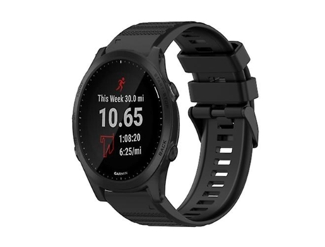 Correa De Reloj Inteligente Para Garmin Forerunner 945, Correa De Silicona Con Textura Horizontal De 22Mm Y Herramienta De Extracción, Color Negro ...