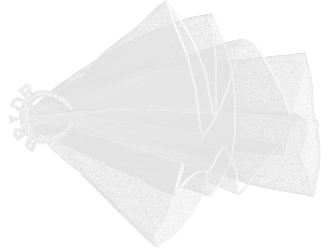 Diadema De Mariée Voile En Tulle, Décoré Perles Délicates, Accessoire Cabello Pour Mariage Y Evjf,