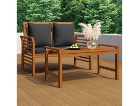 Banco de jardín VIDAXL Marrón Madera de acacia (120x60x81 cm)