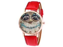 Reloj De Cuarzo Con Correa De Cuero Pu Unisex Zhoulianfa De Moda Casual (rojo)