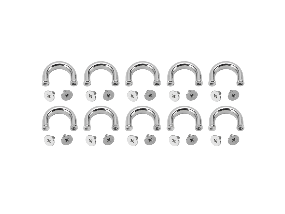 10 Juegos De Anillas Metálicas En Forma De U Con Tornillos Para Bolsos, Accesorios De Ferretería Plateados