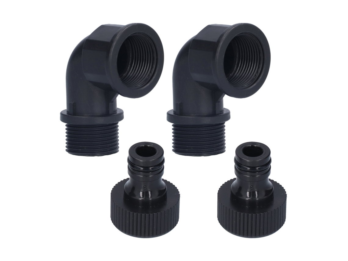 2 Conectores De Codo Adaptables Con Conector De Boquilla Para Uso En Jardinería. Rosca Hembra Y Macho G3/4.
