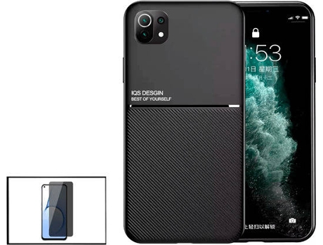 Kit Funda Magnetic Lux y Anti-Spy 5D Full Cover Xiaomi Mi 11 Lite PHONECARE Negro