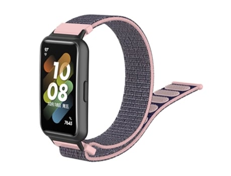 Correa de nailon ajustable cierre de lazo para Huawei Band 7 - rosa