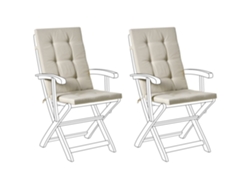 Juego de 2 cojines de respaldo Beliani Maui Premium de poliéster color crema 42x95x5