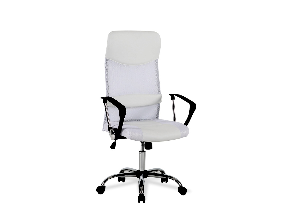 Silla de oficina con asiento en símil piel color Blanco Modelo Dafne FURNITURE STYLE