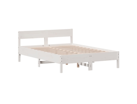 Cama con Cabecero VIDAXL Blanco (135x190cm)