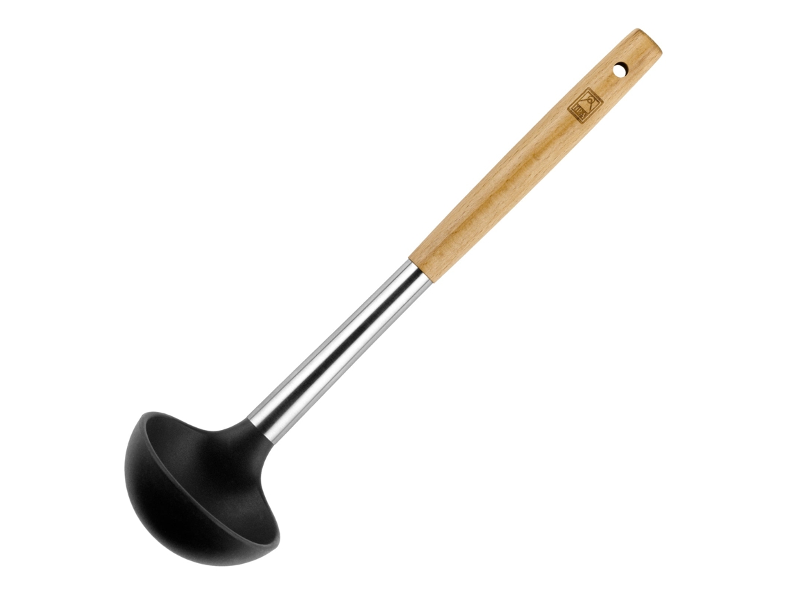 BRA Market - Cazo / Cucharón de Cocina en Acero Inoxidable, Silicona y Madera