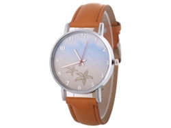 Reloj De Cuarzo Elegante Casual Pareja Unisex Moda Regalo (café Claro)