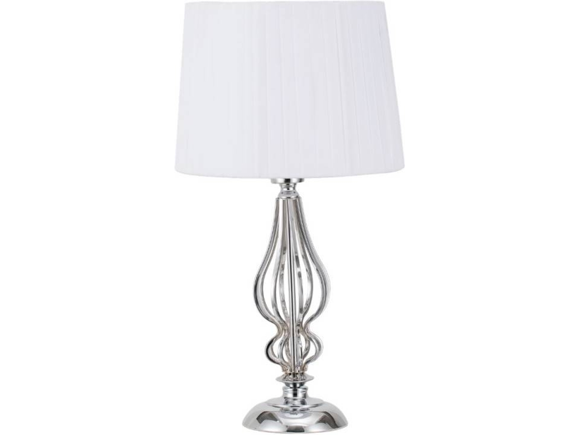 Lámpara de Mesa FABRILAMP Cebrano (Plateado - Metal, Paño - 55x30 cm)