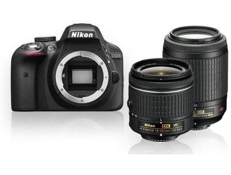 Kit Cámara Réflex NIKON D3300+ AF-P DX 18-55 VR + AF-S DX 55-200 VR II