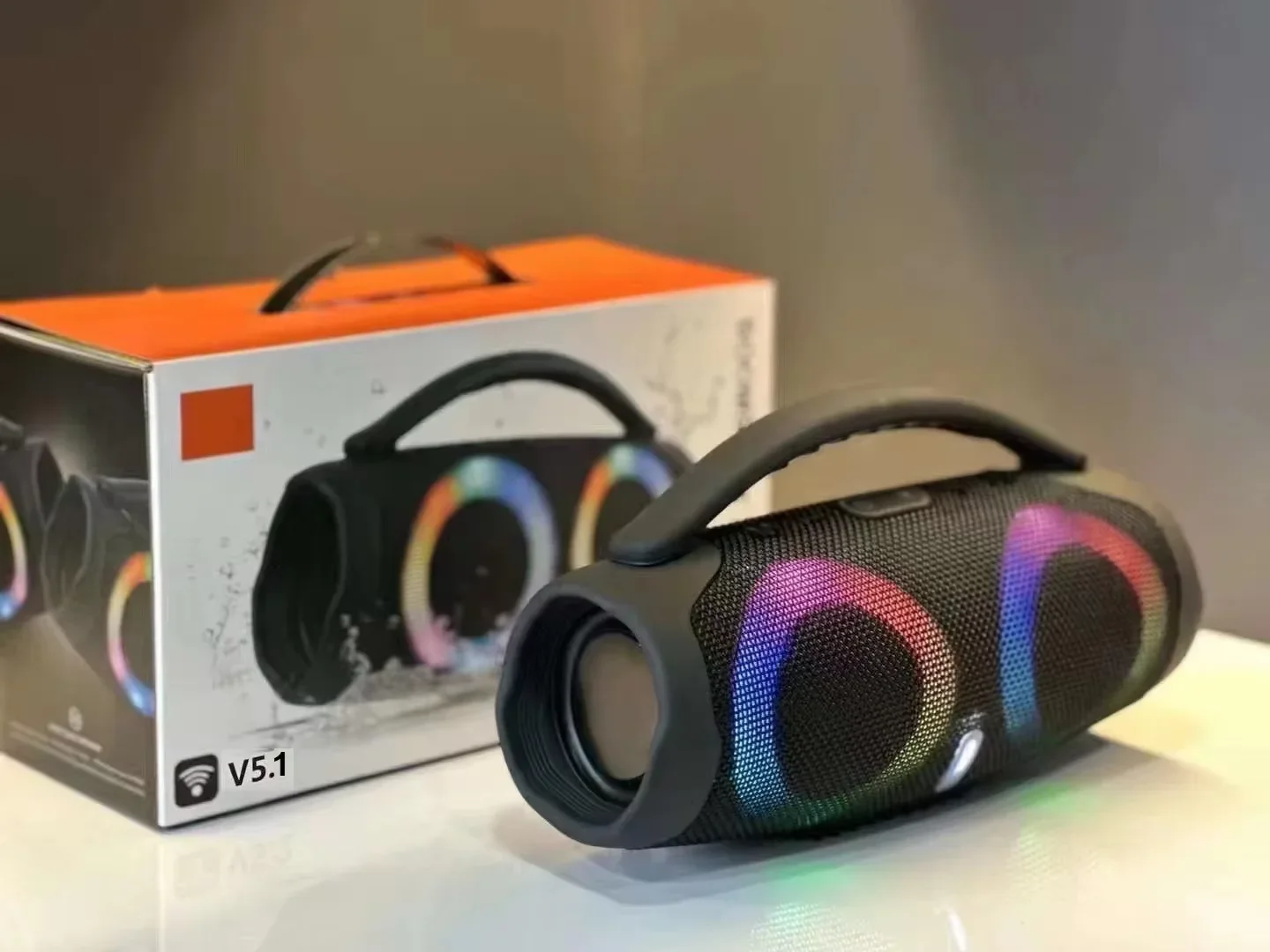 Altavoz portátil Bluetooth Mdug de 100 W, resistente al agua, con subwoofer estéreo inalámbrico RGB y luz.