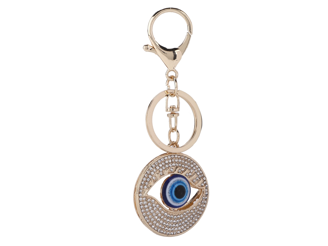 Llavero Con Diamantes De Imitación Azules De Ojo Turco, Accesorio De Moda Para Mujer, Bolso