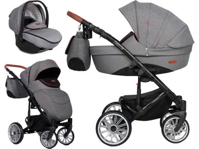 Carrito de Bebé Individual EURO-CART Delta + Grupo 0+ Isofix Ready Antracita
