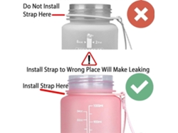 Botella De Agua De 1l, Botella Motivacional Con Pajita, Botella Deportiva Con Cronómetro, Portátil A Prueba De Fugas, Rosa Rosewell