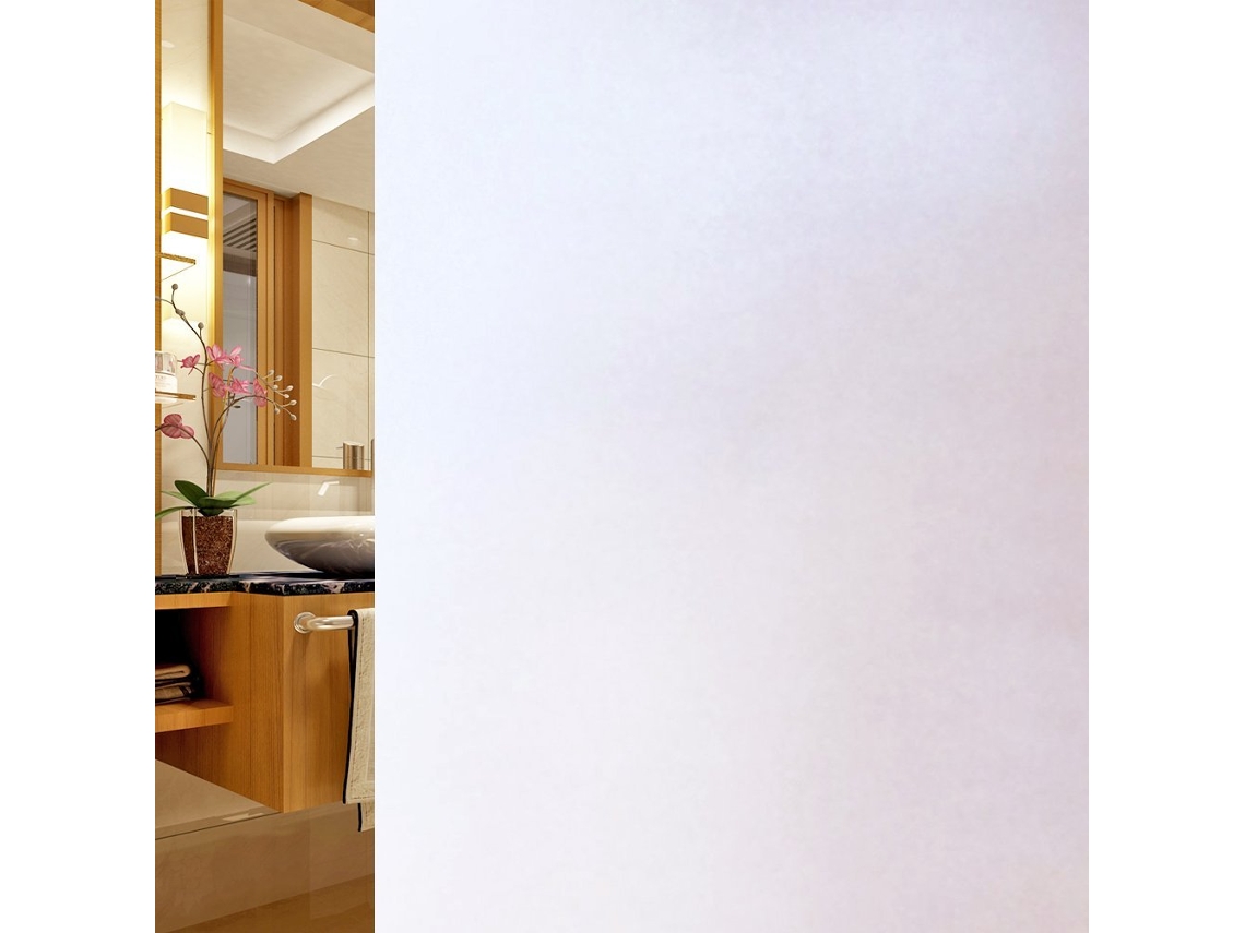 Película de privacidad blanca esmerilada para ventanas, sin adhesivo, para el hogar, el baño, la oficina y la sala de reuniones, 45 x 200 cm, Kofihety