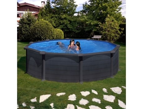 Piscina de Acero GRE Imitacion Grafito (240x120 cm)