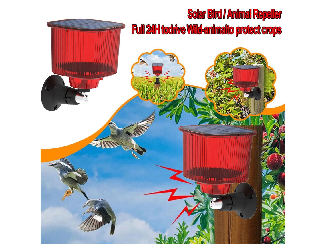 Repelente solar amarillo para mascotas, sensor de movimiento infrarrojo, luz de alarma, impermeable, antirrobo, antiluz