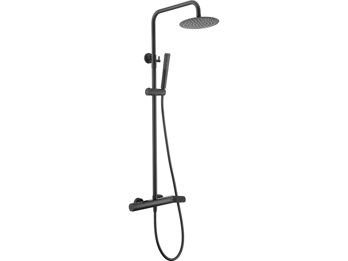 Columna de ducha extensible monomando con rociador redondo Color negro mate MICE COLLECTION