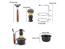 Kit De Afeitado Manual 4 En 1 Para Hombre Con Soporte De Acero Inoxidable Para Bolígrafo.
